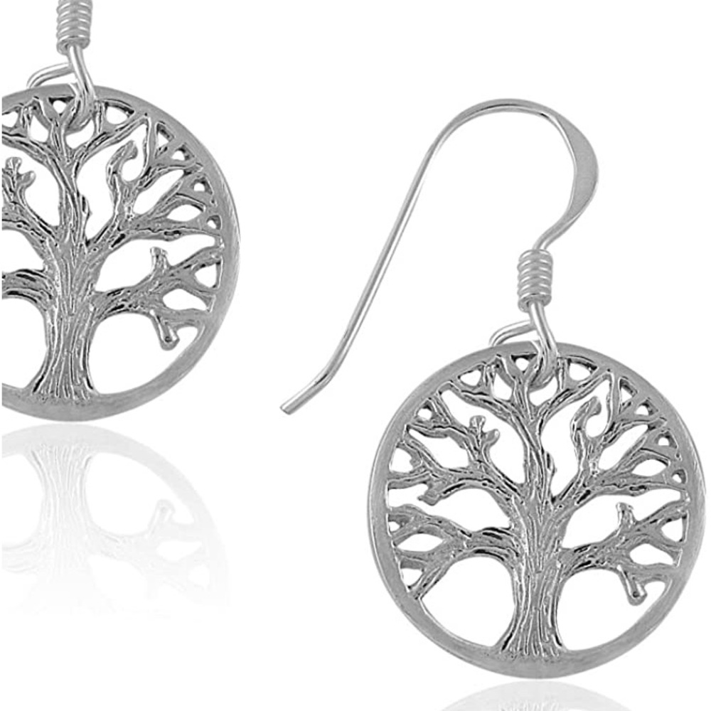 New Woman’s 925 Sterling Silver Tree Of Life Boho Handmade Drop Dangle Earrings - Picture 6 of 16